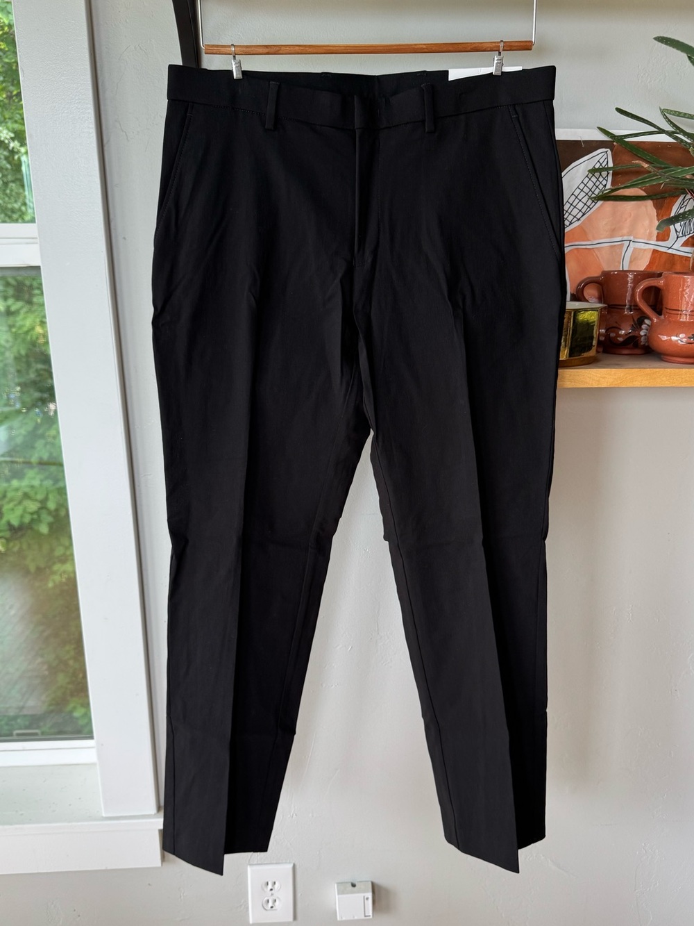 Tommy Hilfiger TH Flex Black Straight Leg Dress Pants Size 33 New With Tags